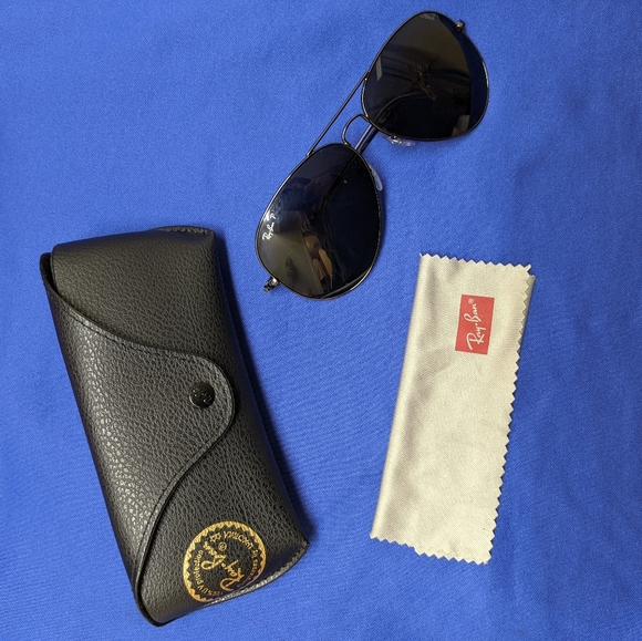 Ray-Ban Aviator Metal II Black/blue - Picture 1 of 5